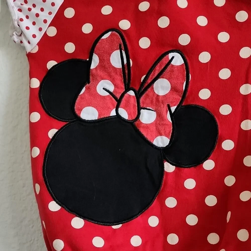 DISNEY Minnie Mouse One Piece Walt Disney World Polka Dot Size 24M Red